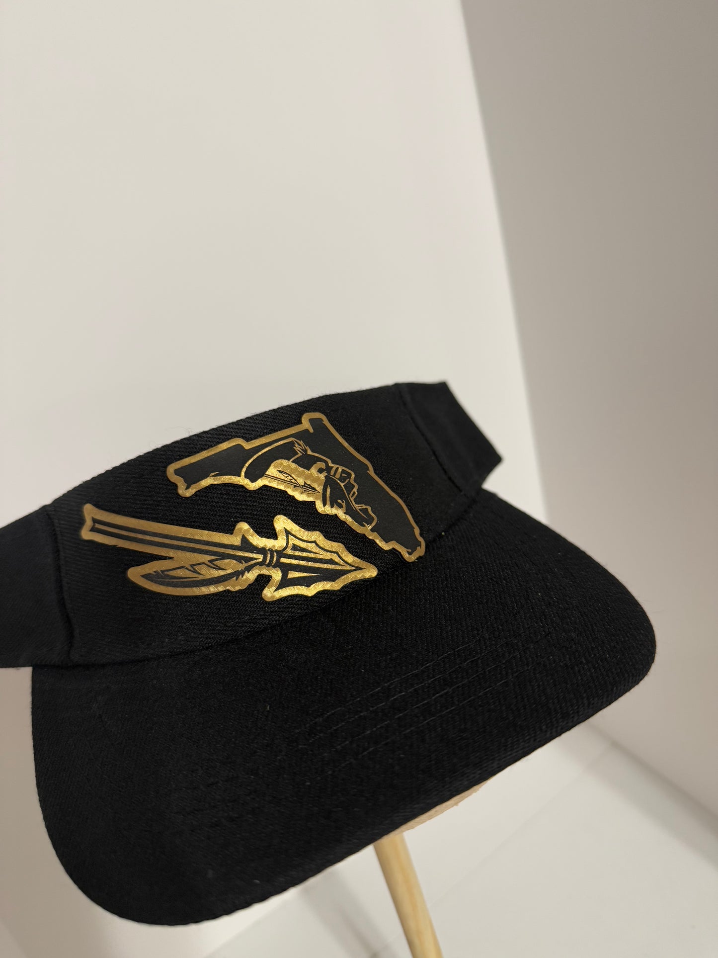Fear The Spear! FSU custom gold carbon fiber visor or HAT