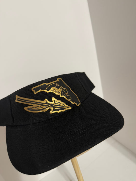 Fear The Spear! FSU custom gold carbon fiber visor or HAT