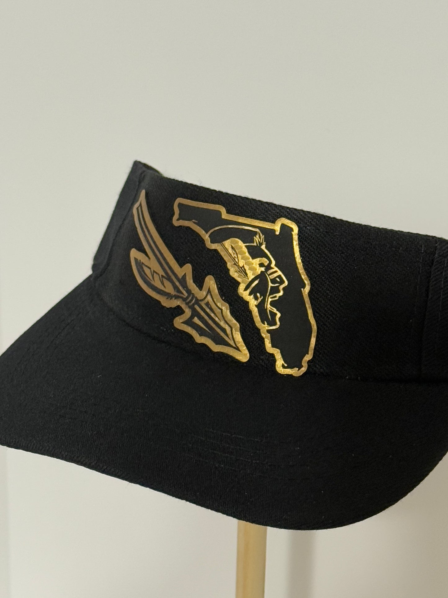 Fear The Spear! FSU custom gold carbon fiber visor or HAT